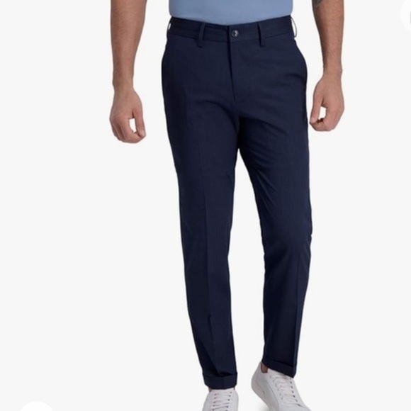 Calvin Klein pant Mens Navy slim wrinkle resistant stretch bottom New Sz 42Wx30L - Picture 1 of 10